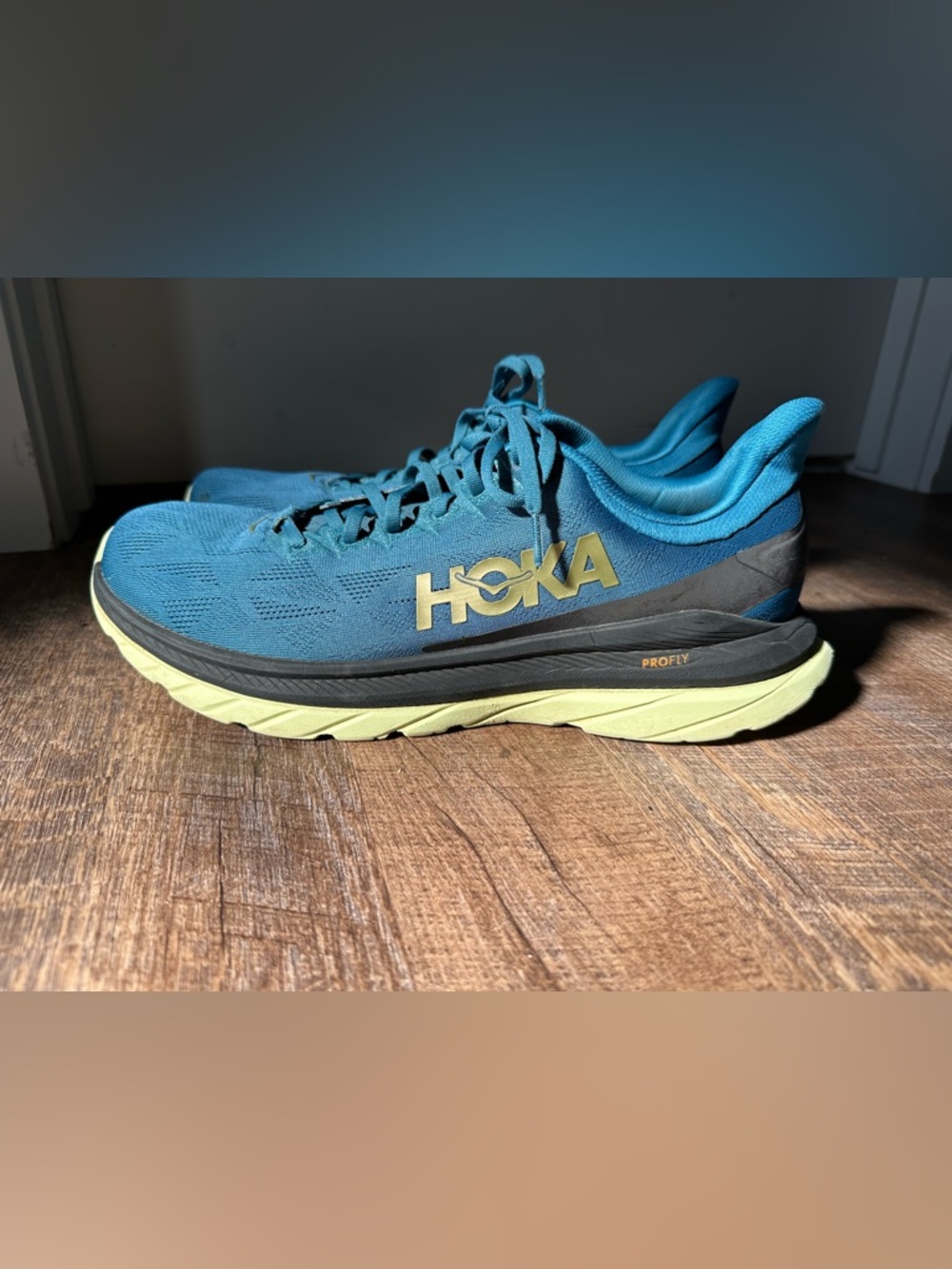 Hoka Men’s Teal/Blue PROfly Athletic Shoes size 13D